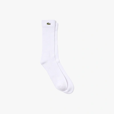 Shop Lacoste Men's Sport High-cut Cotton Socks - L In White