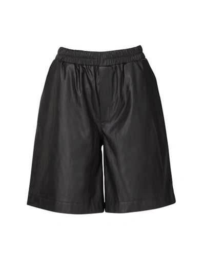 Shop Marei 1998 Dianthu Vegan Leather Shorts In Jet Black