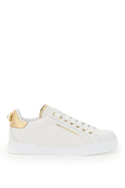 Shop Dolce & Gabbana Portofino Sneakers In White