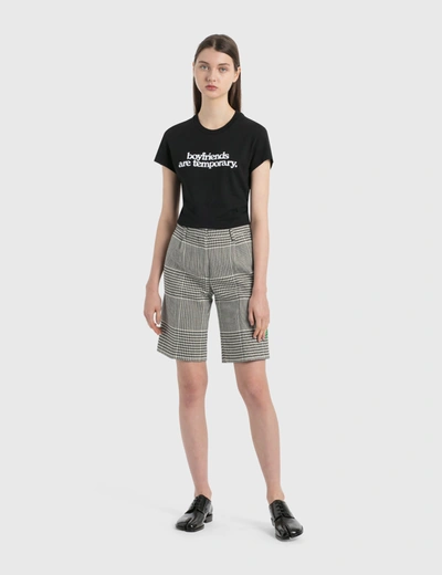 Shop Off-white Houndstooth Formal Shorts In Black