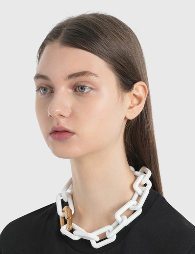 Shop Off-white Acetate Gold Chain Necklace In White