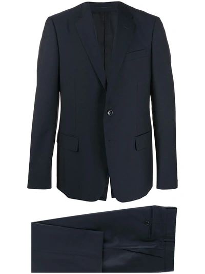 Shop Gucci Single-breasted Two-piece Suit In Blue