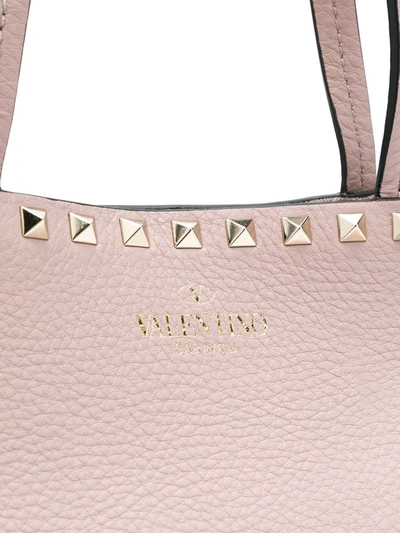 Shop Valentino Rockstud Leather Tote Bag In Pink