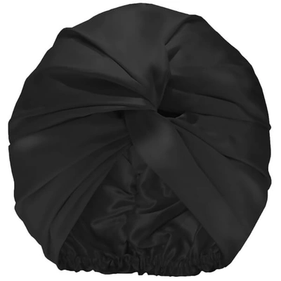 Shop Slip Pure Silk Turban (various Colours) In Black