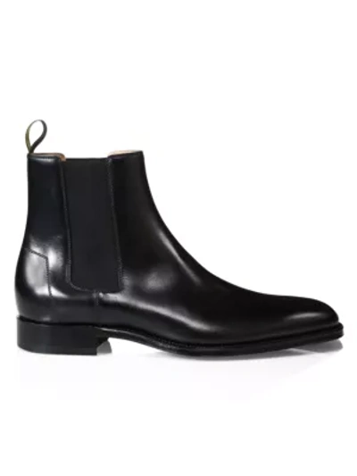 Shop Alfred Dunhill Kensington Leather Chelsea Boots In Black