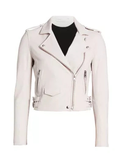 Shop Iro Ashville Leather Moto Jacket In White
