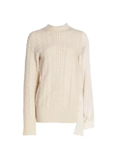 Shop Sacai Women's Wool Knit Pullover In Off White