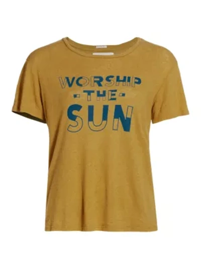 Shop Mother The Sinful "worship The Sun" T-shirt In Amber Green