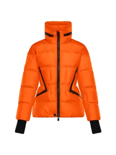 Shop Moncler Women's Dixence Fitted Down Ski Jacket In Bright Orange