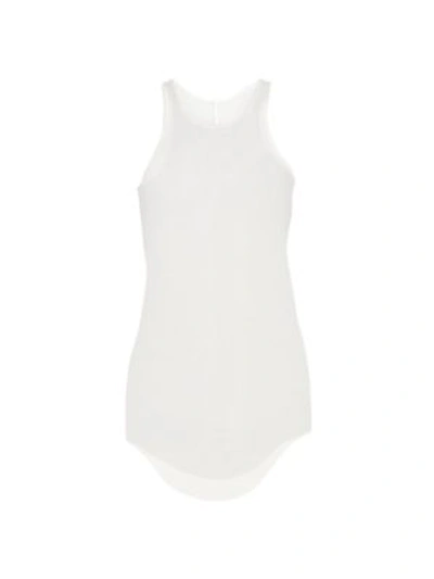 Shop Rick Owens Basic Ribbed Tank Top In Chalk White