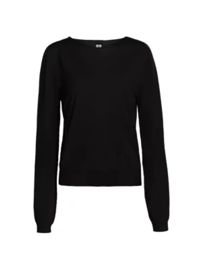 Shop Rick Owens Women's Biker New Wool Knit Sweater In Black