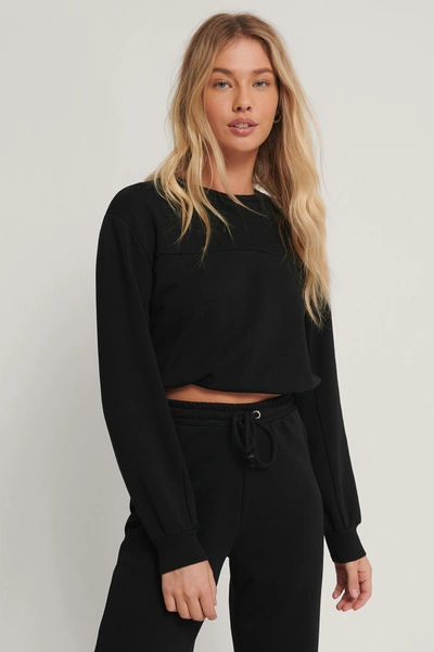 Shop Na-kd Reborn Cropped Drawstring Sweatshirt Black