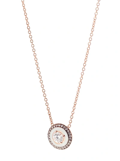 Shop Selim Mouzannar 18kt Rose Gold Mina White Enamel And Diamond Pendant Necklace