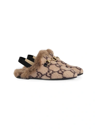 Shop Gucci Princetown Horsebit-detail Slippers In Neutrals