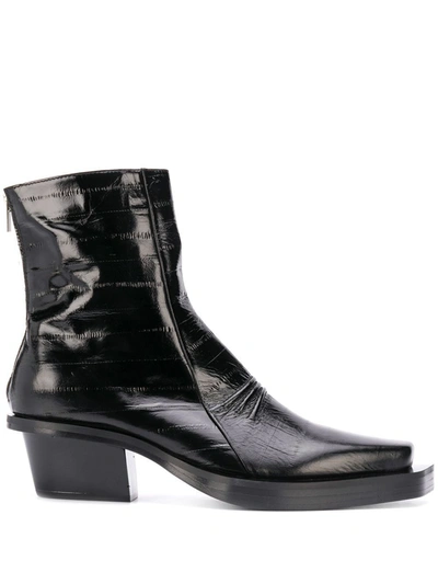 Shop Alyx Men's Black Leather Ankle Boots
