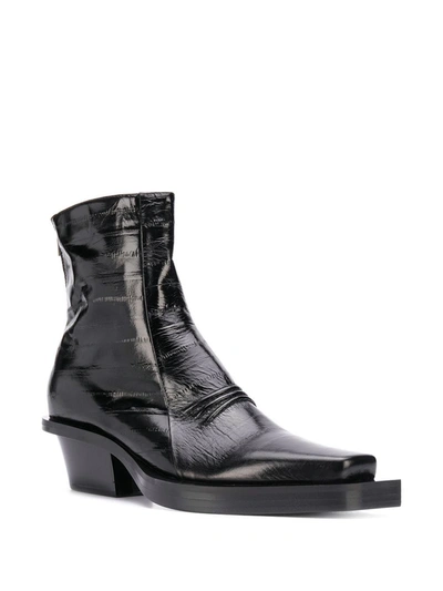 Shop Alyx Men's Black Leather Ankle Boots