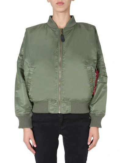 Shop Alpha Industries Ma-1 0s Bomber In Verde