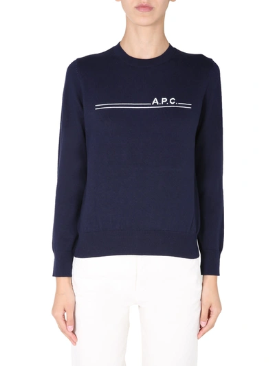 Shop Apc Eponyme Sweater In Blu