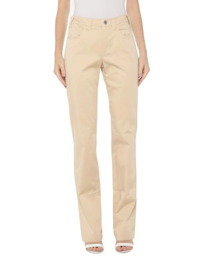 Shop Armani Jeans Casual Pants In Beige