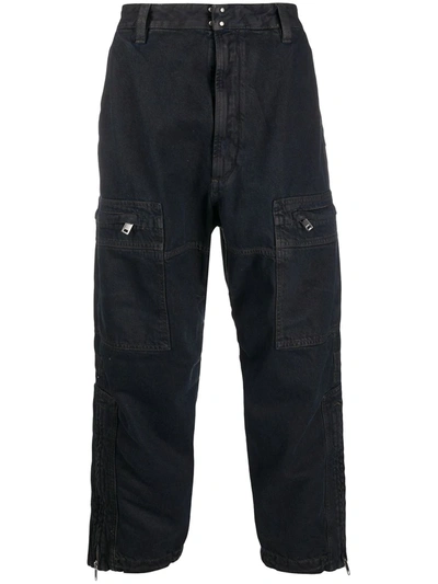 Shop Diesel D-luk Multi-pocket Cropped Trousers In Black
