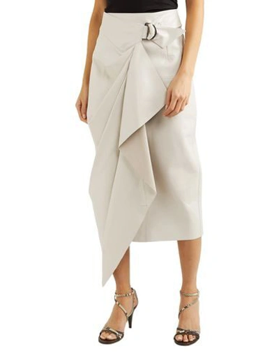 Shop Isabel Marant Woman Maxi Skirt Light Grey Size 8 Lambskin, Zamak