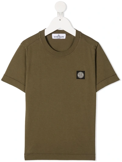 Shop Stone Island Junior Short-sleeve T-shirt In Green
