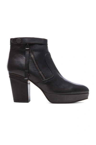 Shop Acne Studios Track Leather Booties In Black