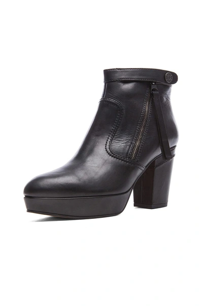 Shop Acne Studios Track Leather Booties In Black