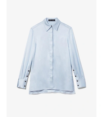 Shop Proenza Schouler Satin Button Down Shirt In /blue
