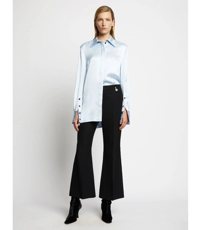 Shop Proenza Schouler Satin Button Down Shirt In /blue