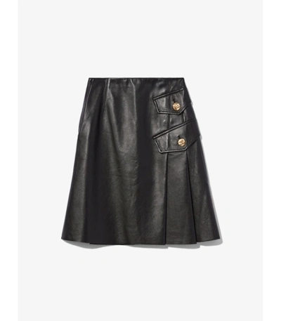 Shop Proenza Schouler Leather Pleated Skirt In /black