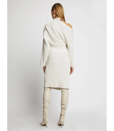 Shop Proenza Schouler Off Shoulder Rib Knit Dress In /white