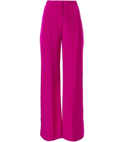 Shop Adam Lippes Silk Crepe Wide Leg Pants In Pink