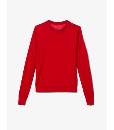 Shop Proenza Schouler Lightweight Merino Crewneck Sweater In /red