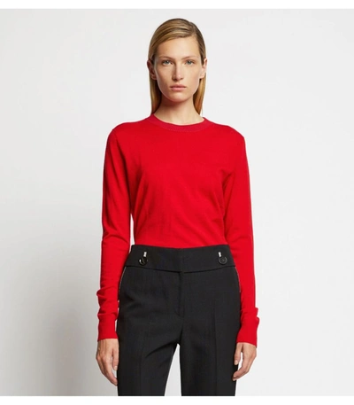 Shop Proenza Schouler Lightweight Merino Crewneck Sweater In /red