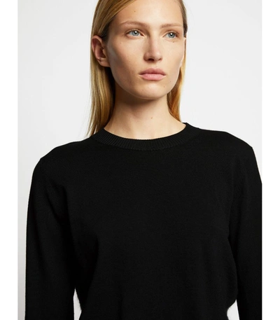 Shop Proenza Schouler Lightweight Merino Crewneck Sweater In /black