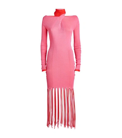 Shop Bottega Veneta Fringed Backless Mini Dress
