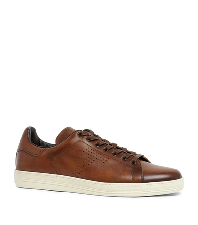 Shop Tom Ford Leather Warwick Sneakers