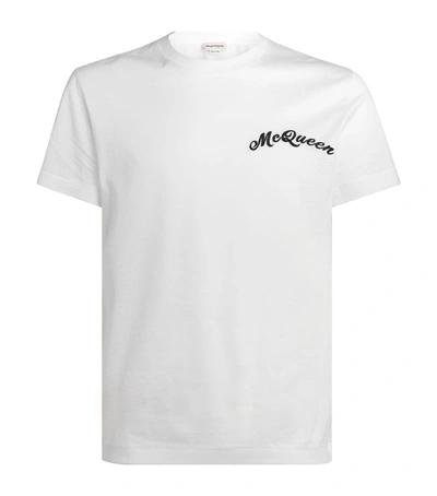 Shop Alexander Mcqueen Embroidered Curve Logo T-shirt