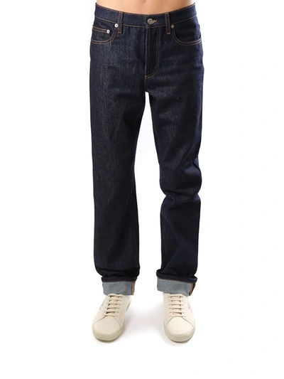 Shop Jw Anderson Slim Jeans With Turn-up Hem In Dark Blue