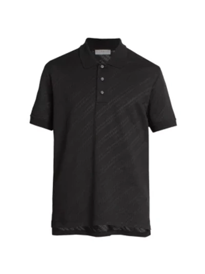 Shop Givenchy Men's Chain Jacquard Polo In Black