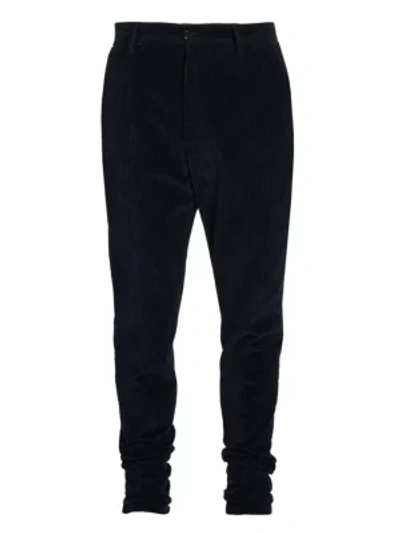 Shop Dolce & Gabbana Cotton Trousers In Dark Blue