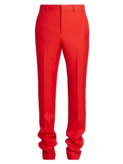 Shop Givenchy Men's Skinny-fit Tape Pocket Trousers In Vermillion