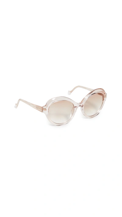 Shop Zimmermann Amelie Sunglasses In Nude/brown Gradient