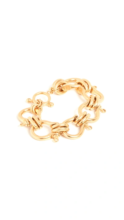 Shop Brinker & Eliza Chunky Nautical Link Bracelet In Yellow Gold