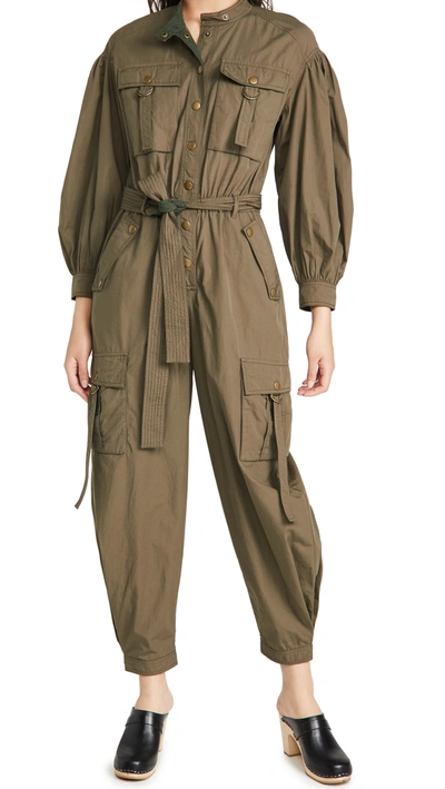 Shop Ulla Johnson Reverie Jumpsuit In Fatigue