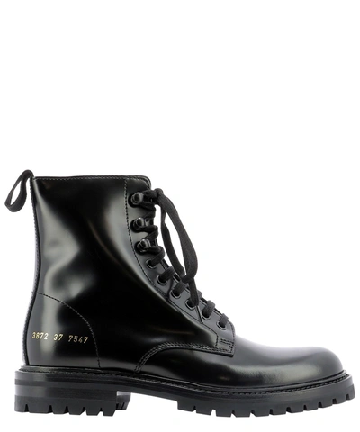 Shop Common Projects Women's Black Leather Ankle Boots