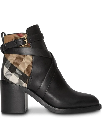 Shop Burberry Women's Black Leather Ankle Boots