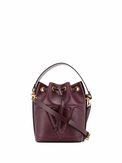 Shop Valentino Garavani Women's Burgundy Leather Handbag