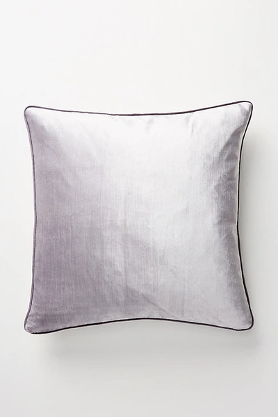 Shop Anthropologie Adelina Slub Velvet Pillow In Silver